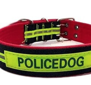 Zgarda (curea) pentru caini 60 cm fluorescenta POLICE DOG