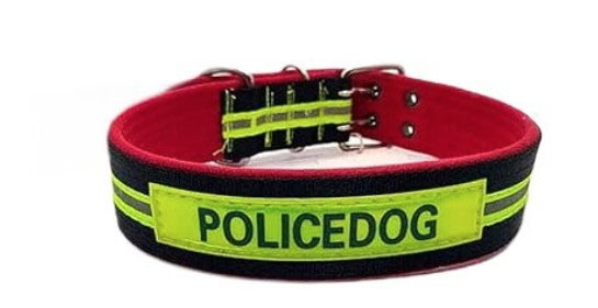 Zgarda (curea) pentru caini 80 cm fluorescenta POLICE DOG
